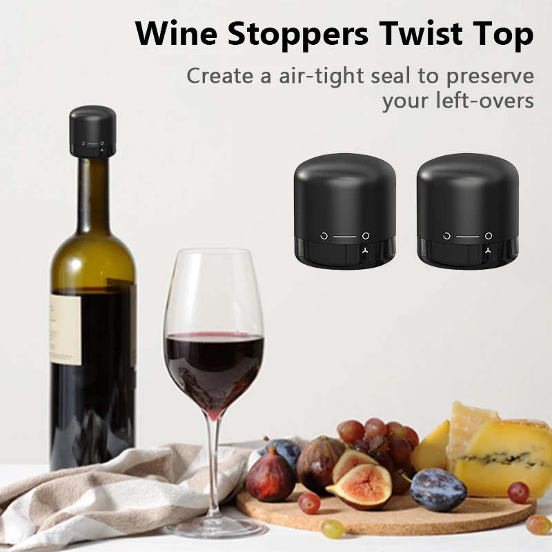 Steel Spillproof Wine Stopper Set