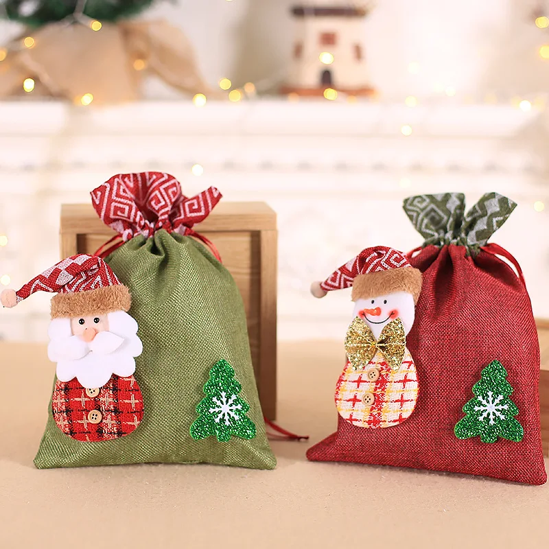 

Christmas Handbag Cartoon Santa Claus Deer Snowman Gift Candy Bag 2024 New Year Xmas Ornaments Merry Christmas Gift Holders