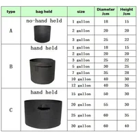 1 Gallon-30 Gallon Plant Grow Bags Home Garden Plant Growing  Fabric Pot Grow Fruit  Plants Thicken Gardening Tools 5