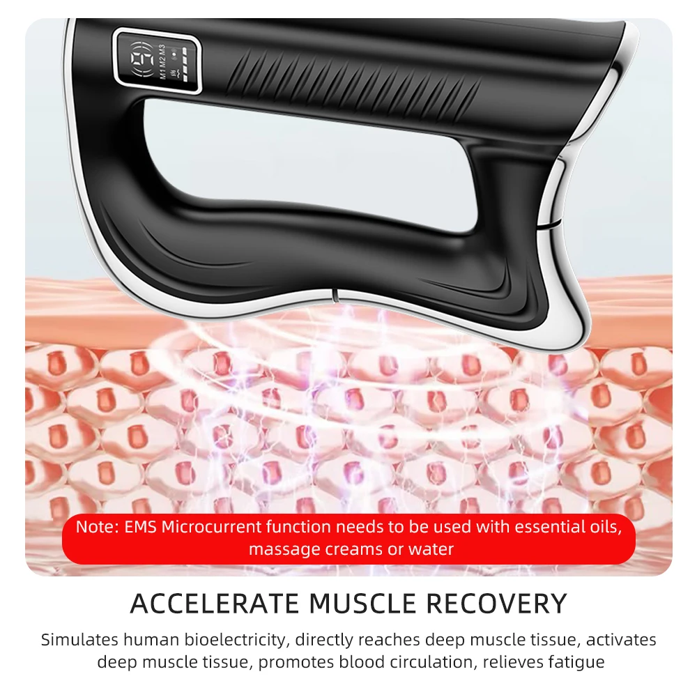 Electric Fascia Massager Body Massage Muscle Scraper Fitness Fascia Knife Vibration Muscle Relaxation Body Lifting Massage Blade