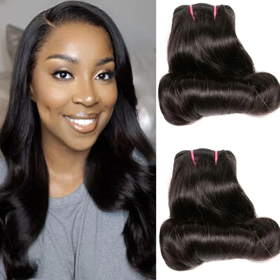 Funmi Hair Bouncy Curl Human Hair Bundles For Women Human Natural Color Double Drown Brazilian Spring Curl 3 Bundles Deal