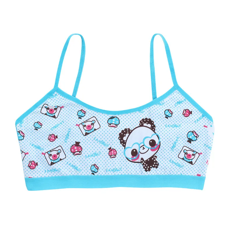 3pcs Hot Purbery Girls Vest Bras Cute Cartoon Teenage Young Children's Seamless Underwear Tube Tops Students Sports Training Bra training bra sports bra seamless bra seamless underwear vest