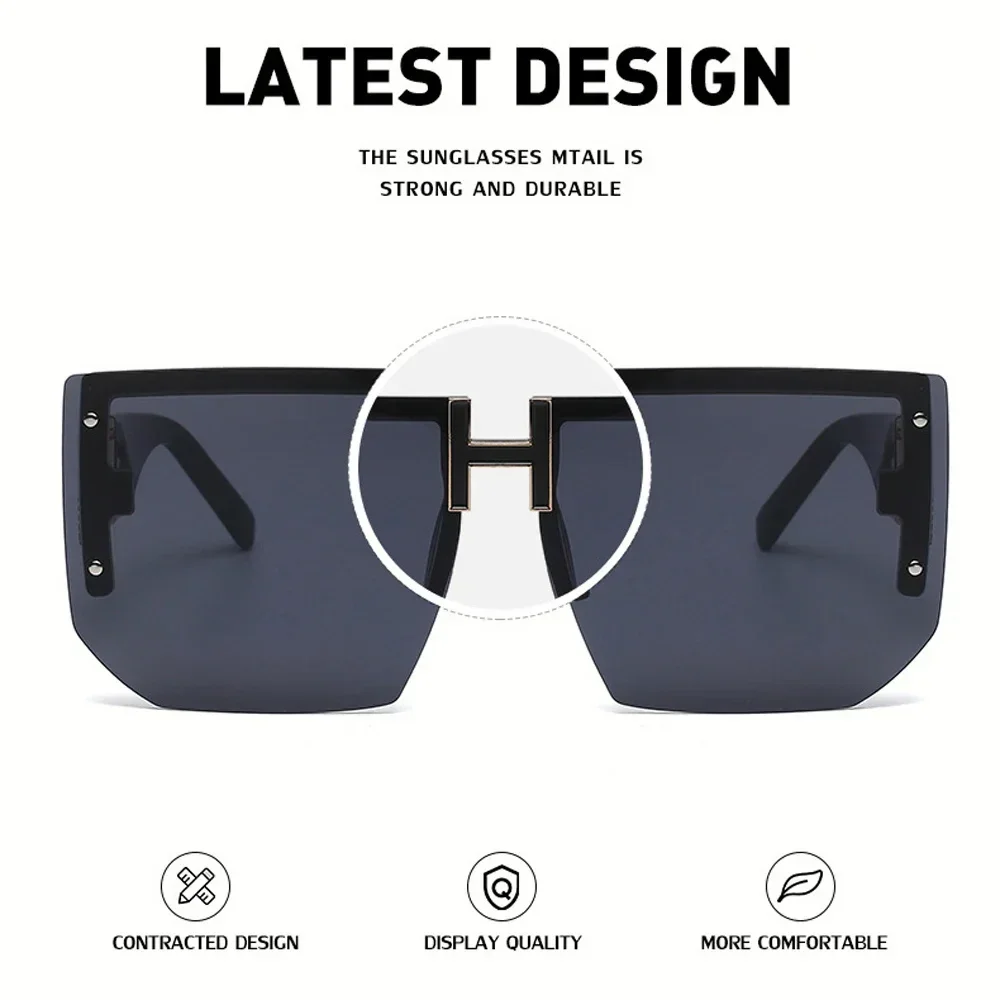 Rimless Sque Sunglasses Women 2023 Brand Designer Vintage Frameless Sun Glasses For Men Fashion Flat Top Shades_voghion.com
