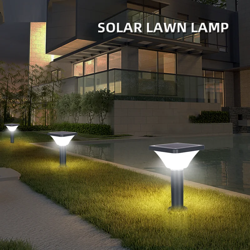 Modern Courtyard Solar Lawn Lights Energy Saving Decoration Outdoor Waterproof IP65 High Quality Villa Park 5W LED Garden Lamp