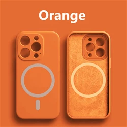 Premium Magnetic Liquid Silicone Case with Camera Precision Hole for X - XS (Orange)