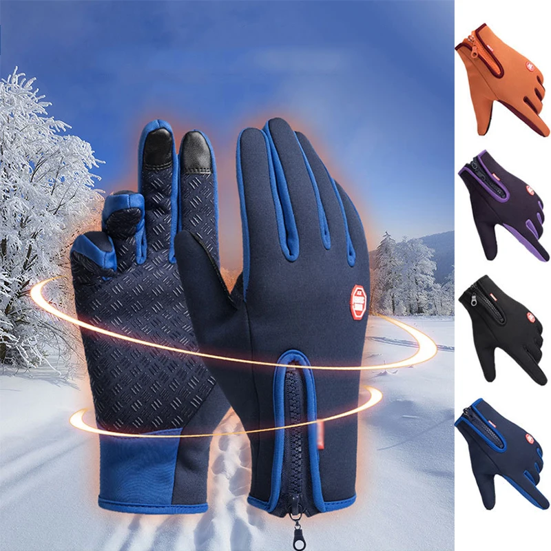 

Motorcycle Warm Touchscreen Thermal Gloves For Man Women Outdoor Sports Cycling Bicycle Ski Camping Full Finger Moto Accessories
