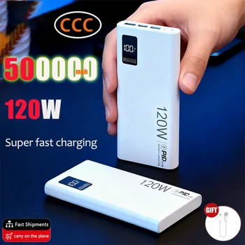 Power Bank da 500000 mAh Powerbank da 120 W con ricarica super veloce di grande capacità per iPhone Huawei Samsung