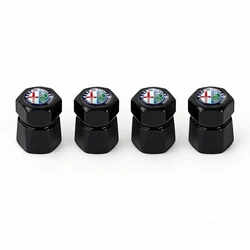 Universal Vehicle Tire Valve Dust Cover Caps - Auto, Truck, Motorcycle, and Bike Wheels (Alfa Rome - black)