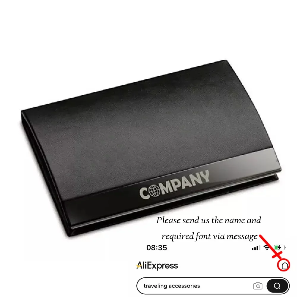Custom Metal Business Cards with Names Embossed Square Personalised Small Credit Card Wallet Rfid Blocking