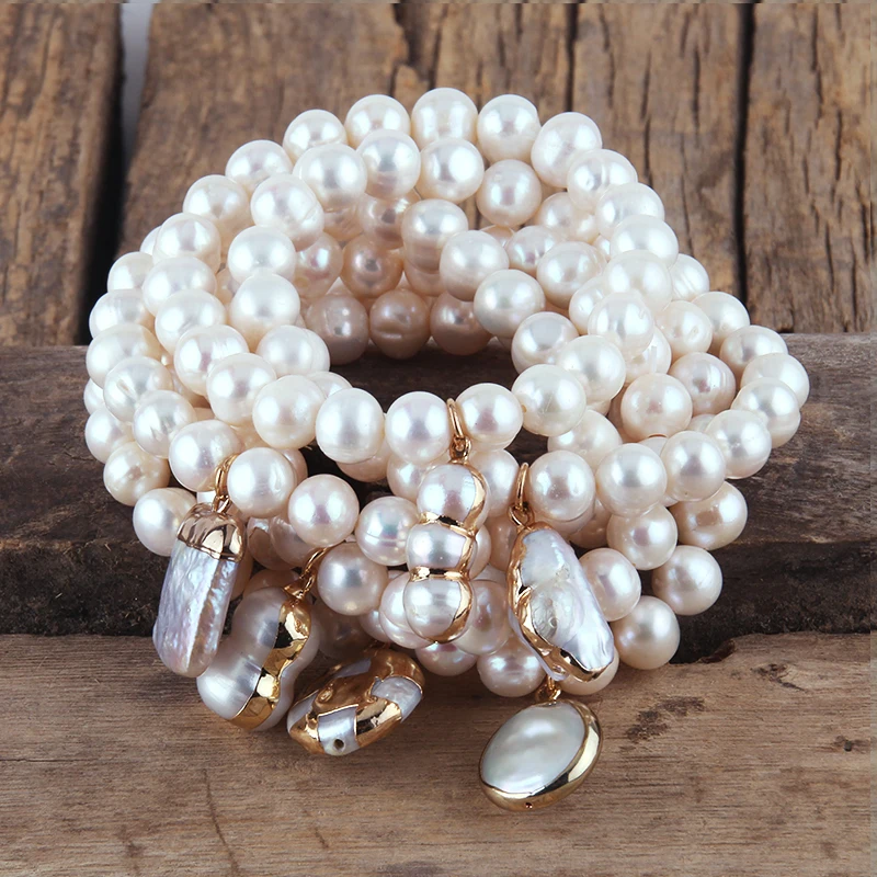 Braccialetto di perle d'acqua dolce barocche | Rock PEARLY LUSTRE