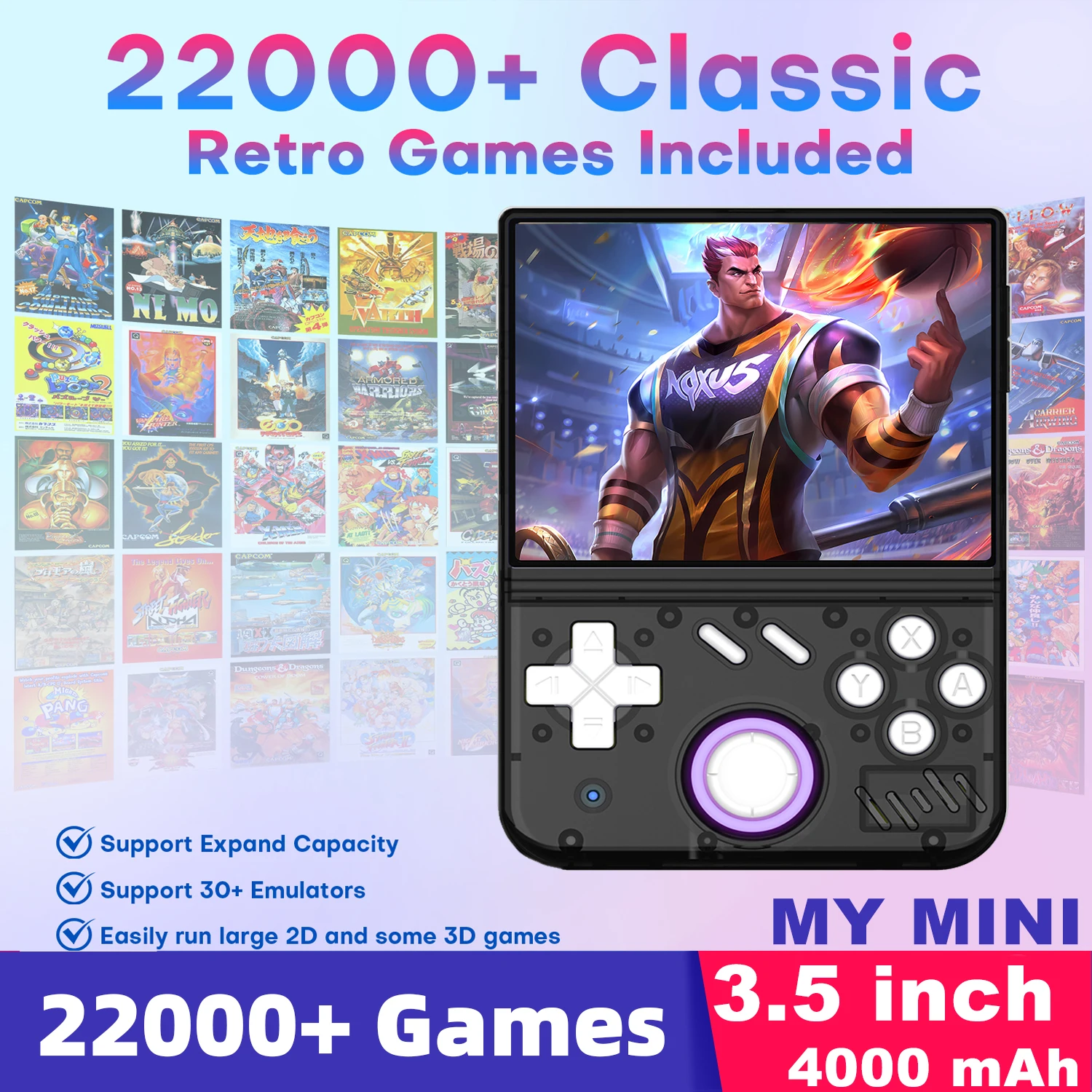 Handheld Game Console Linux System IPS Screen Portable Pocket Video Player 64GB 128GB Games Handheld Game Video Player Console - 4