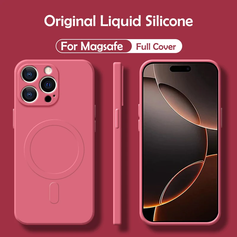 Magnetic Liquid Silicone Phone Case with Soft MagSafe Compatibility