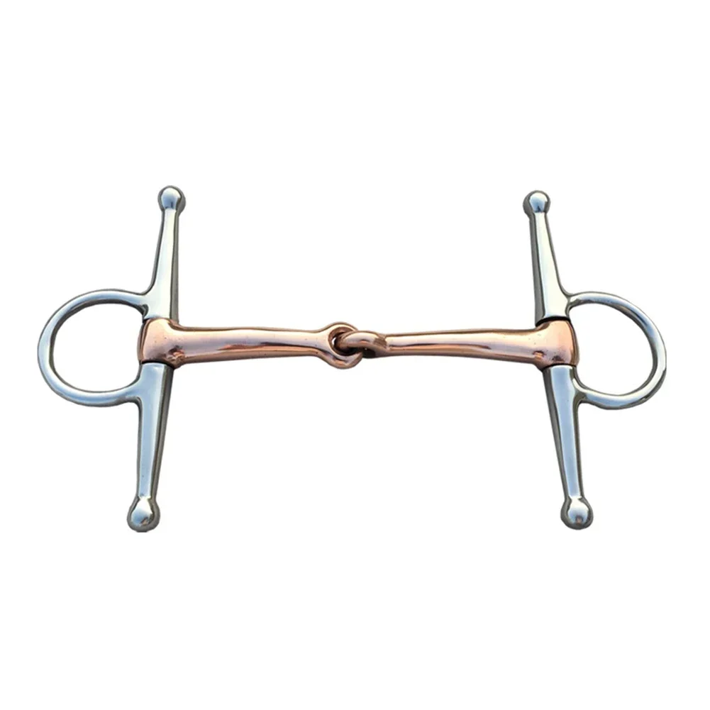 1x 13cm Horse Bit Stainless Steel Full-Cheek Snaffle Bit Copper Mouth Horse Tack Horse Bits Equipment For Horses 6