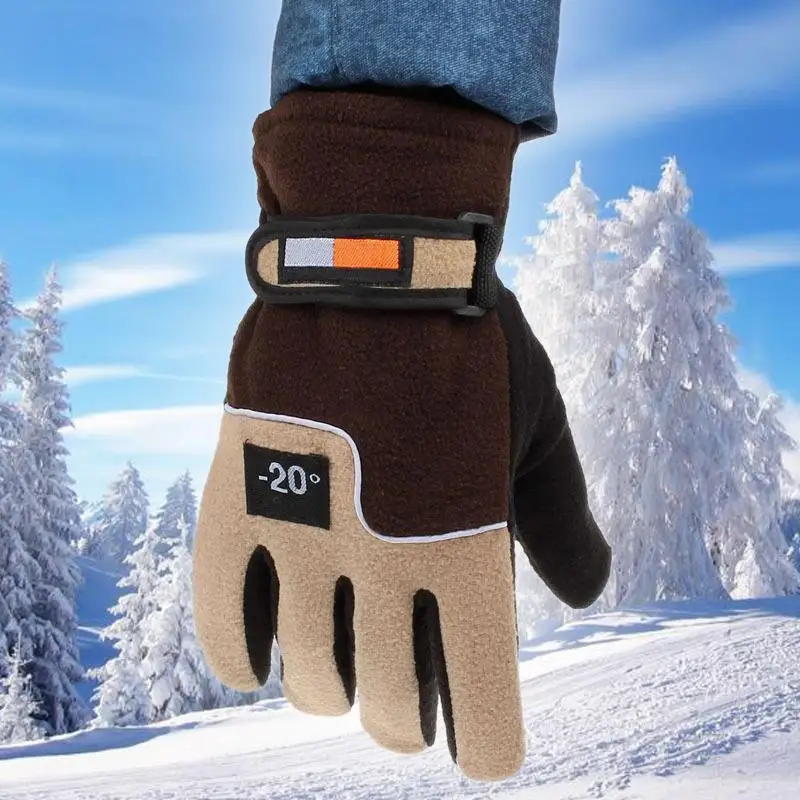 Men Winter Warm Fleece Thermal Motorcycle Thermal Warm Gloves