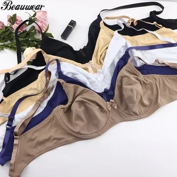 Beauwear Women Comfort Bras V-neck Full Coverage No Padding Underwire Minimizer Bra D E Cup Unline Plus Size Bh 36-48 1