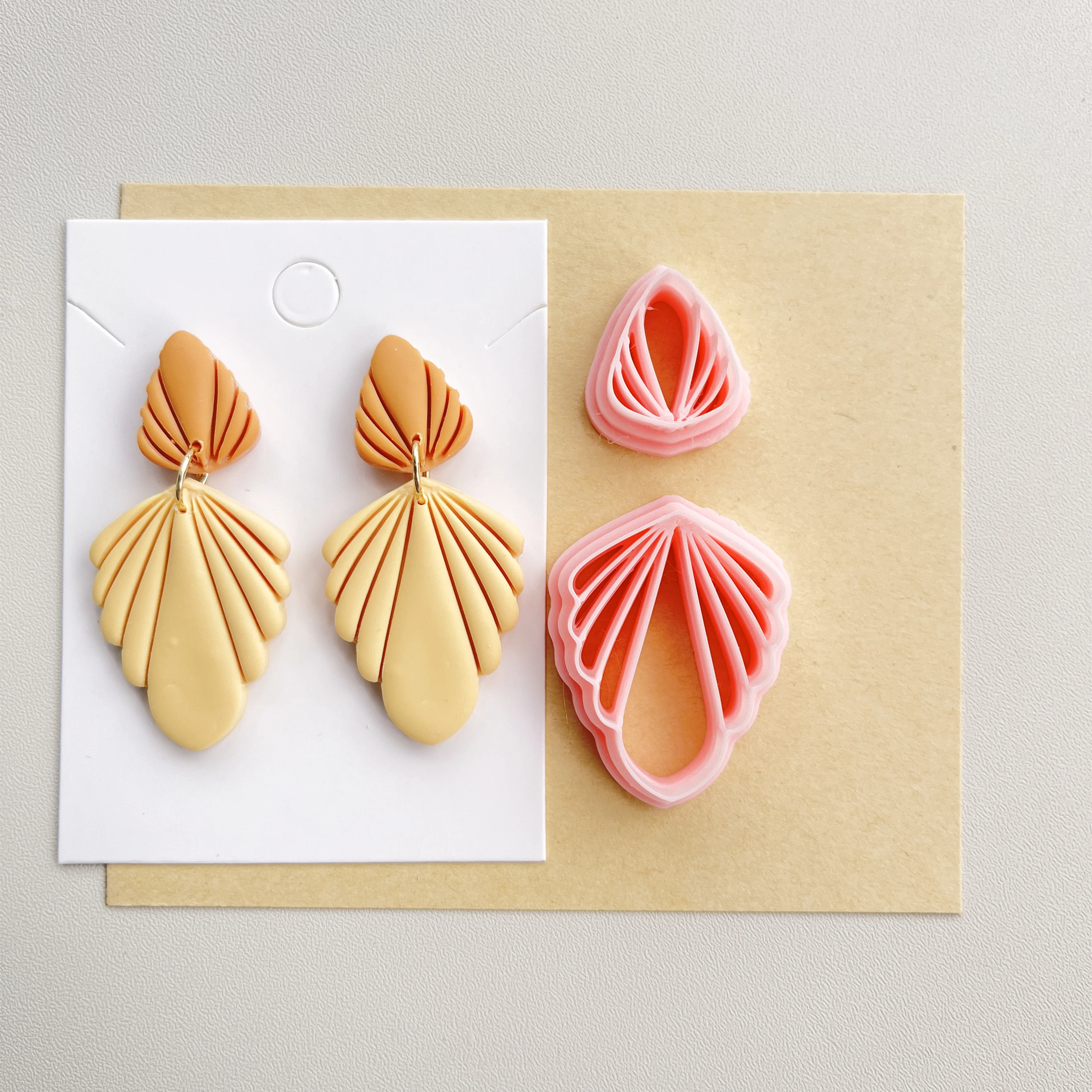 Zweiteiliges Set Elegante/Blumen-/Blütenblattförmige Polymer-Tonformen-Schneidewerkzeuge DIY Handgemachte Ohrringe Schmuckherstellung – Detail 4