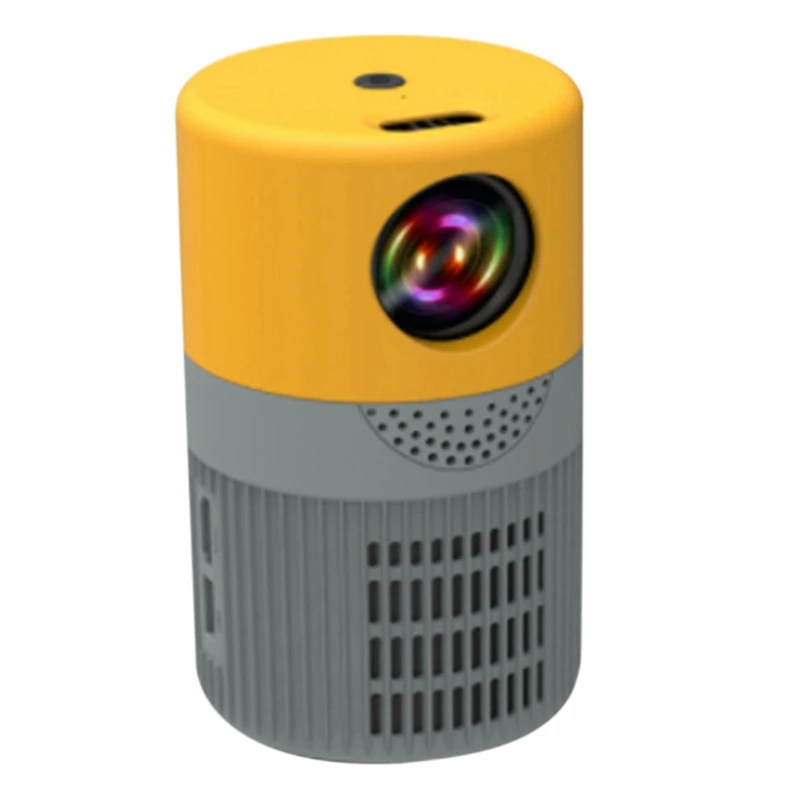 

YT400 LED Mobile Video Projector Home Theater Media Player Kids Gift Home Mini Projector Portable(Yellow-Gray)