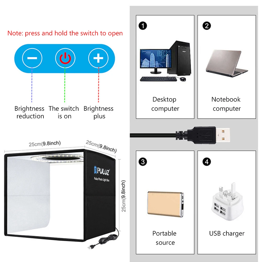 Photo Studio Light Box Softbox Photography Shooting Tent Kit Set With Backdrops + Shadowless Light Panel photo studio box photo studio light tent