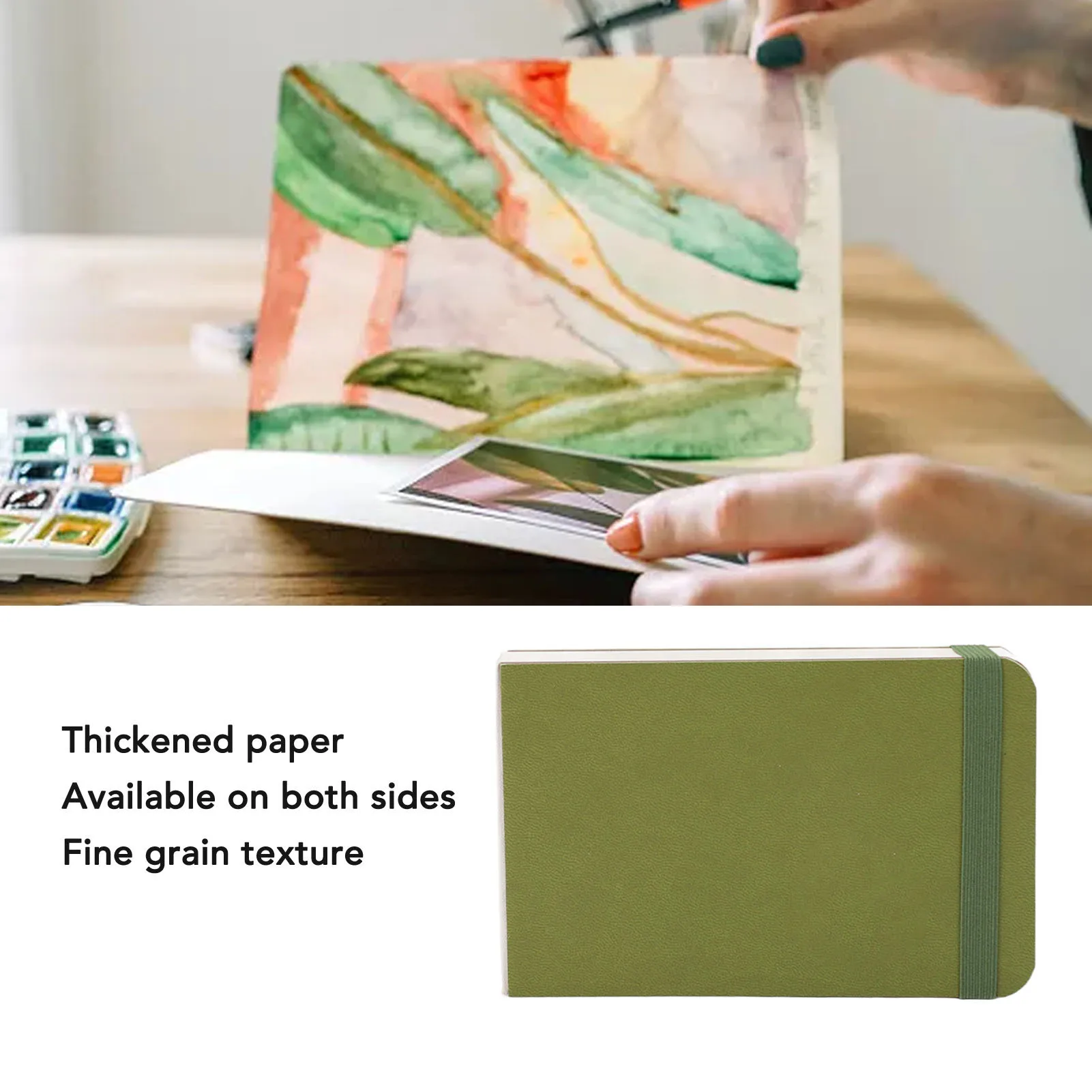 30 Sheet Watercolor Sketchbook 300GSM Portable  Watercolor Paper Travel Diary Book 14 X 9cm Fine Grain Painting Notebook