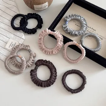 2 pezzi semplici fermagli elastici per capelli pieghettati in tessuto versatili supporti per coda di cavallo alla moda fasce elastiche per capelli set di accessori per capelli M
