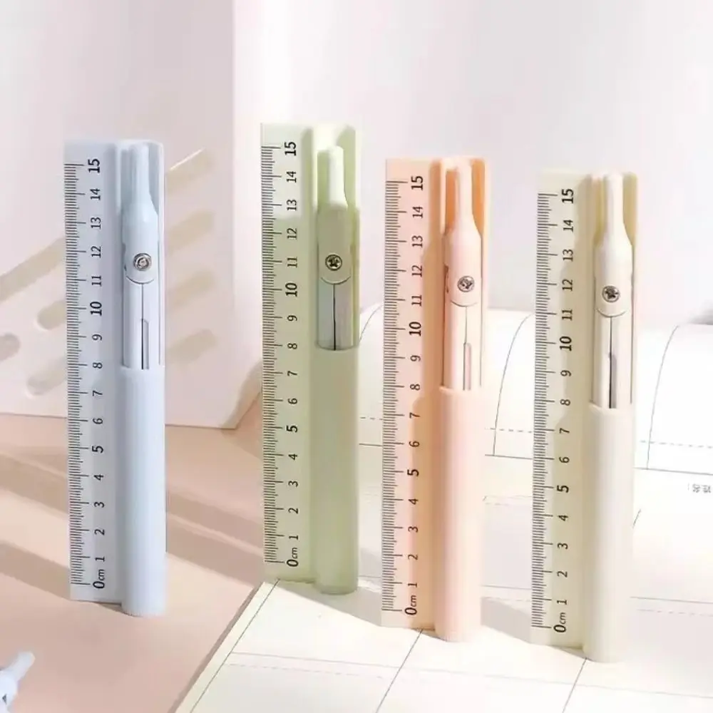 사무용품 3-in-1 컴퍼스 펜 학생 시험용 기하학 드로잉 자 듀얼 용도 엔지니어링 컴퍼스 자 세트 미술용