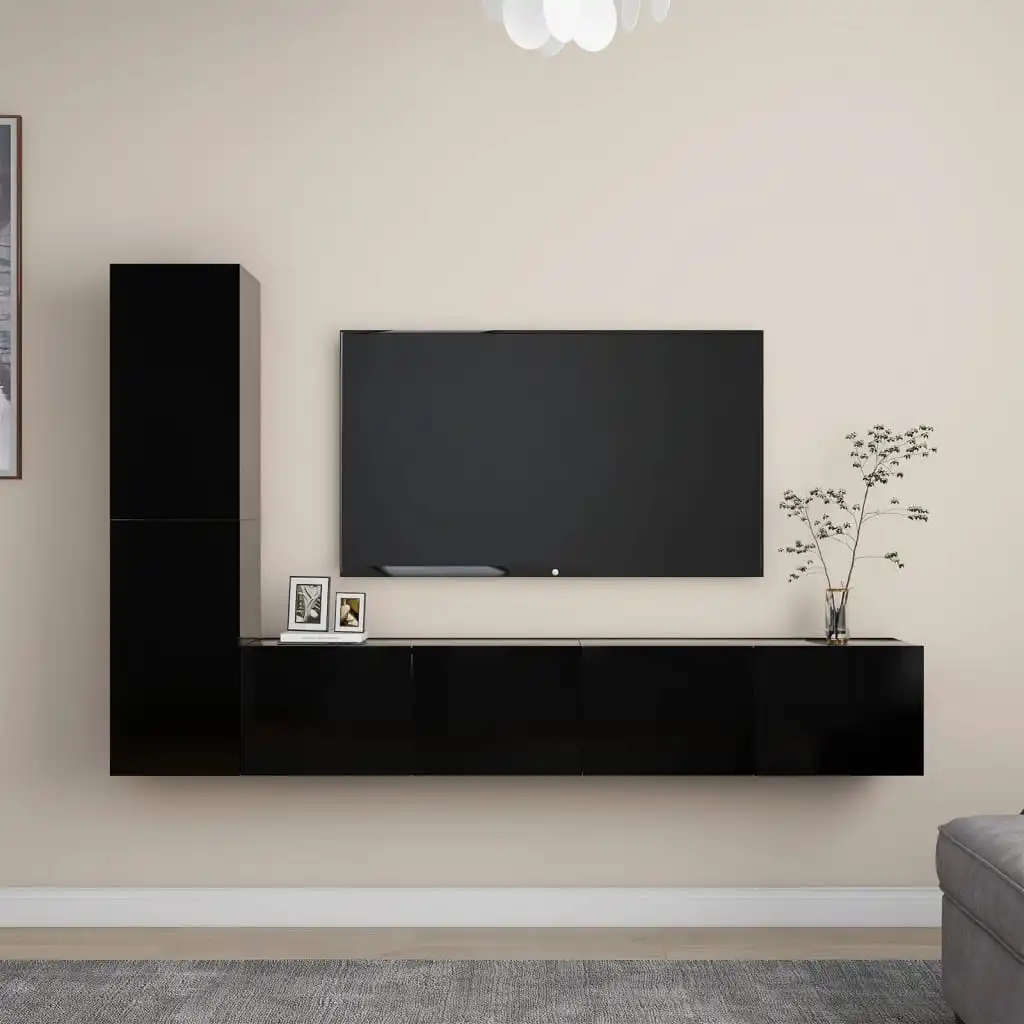 Extra Long TV Unit Very Long Black TV Unit 360cm Long TV