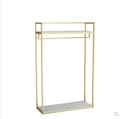 

Golden women's clothing store wall shelf clothing store display stand floor hanger shop decoration design clothing rack
