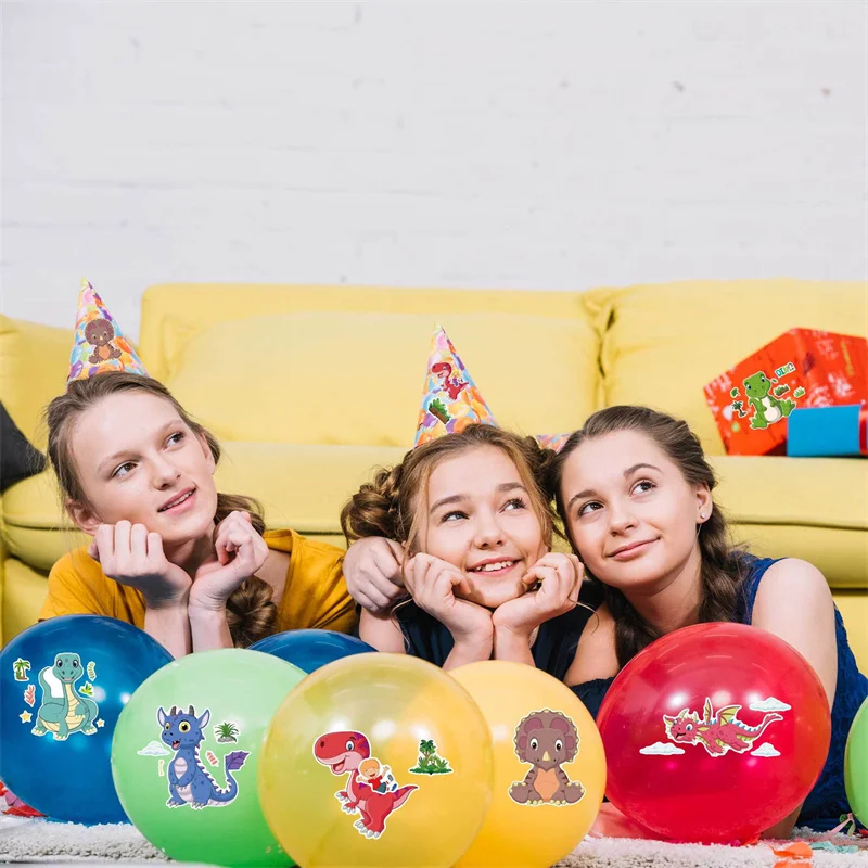 6 Feuilles D'Autocollants Dinosaures Pailletés Pour Enfants - Cadeau Fête Anniversaire, Décoration Carnet, Gourde