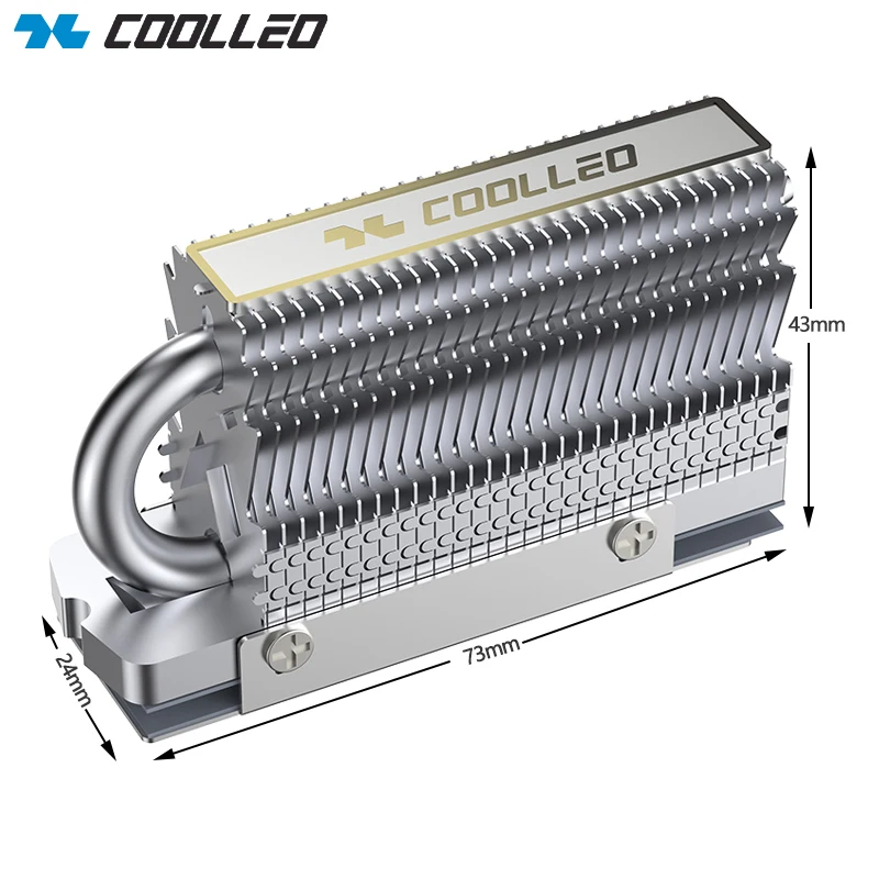 COOLLEO HR-09 M.2 2280 SSD dissipateur thermique entièrement galvanisé soudage par refusion AGHP HeatPipe 2280 NVMe SSD refroidisseur