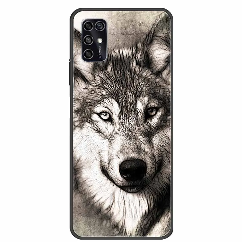 Black Silicon TPU Soft Phone Cover with Cartoon Design