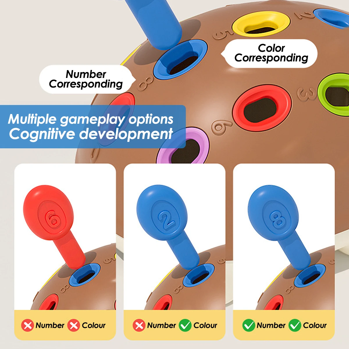 Children's Splice Hedgehog Digital Color Matching Toy Children's Splice Hedgehog Digital Color Matching Toy 3