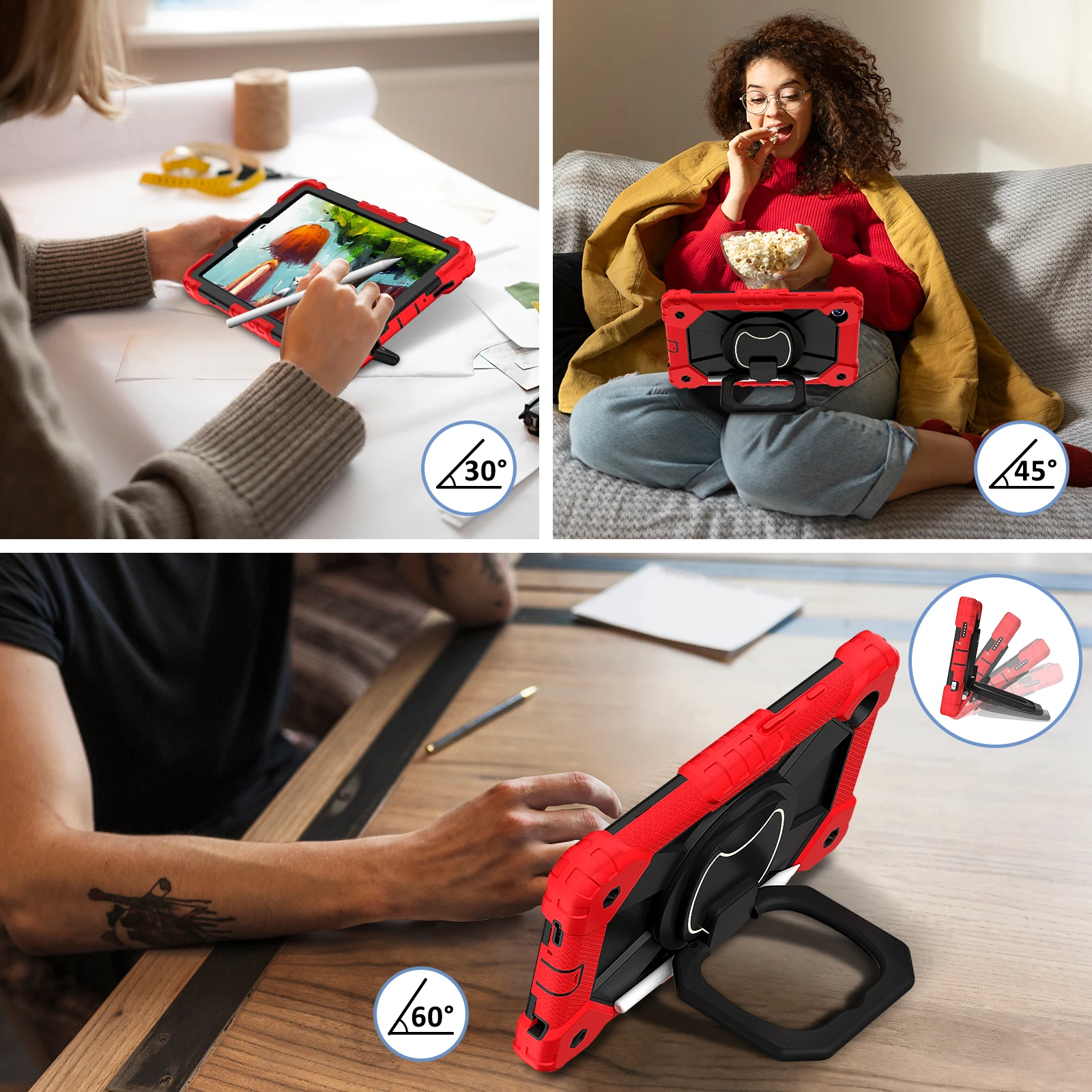 Silicone Protective Case For Samsung Galaxy Tab A9 With Stand_voghion.com