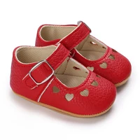 Spring and Autumn New Newborn Girl Infant Anti slip Walking Shoes, Girl Baby Red Comfortable Rubber Sole Bow Shoes Walking Shoes 4