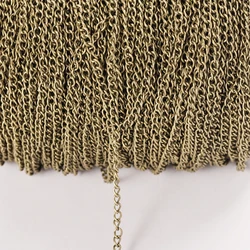 2 Meter Flat Extension Thin Metal Chain for Jewelry Making and DIY Accessories (Antique Bronze)