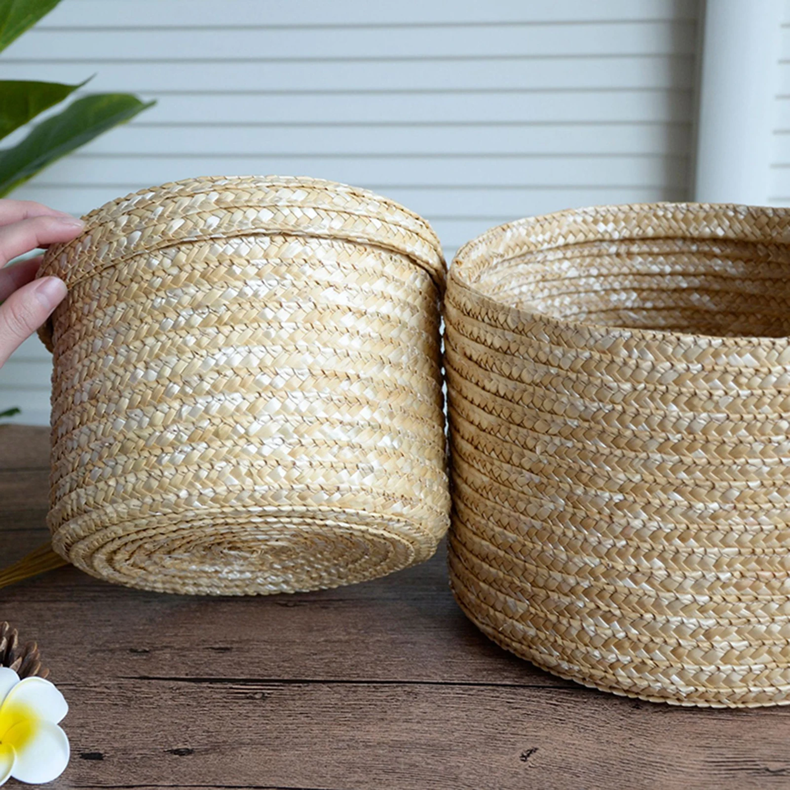 Seagrass Storage Basket Rattan Snack Container For Family GIft 4