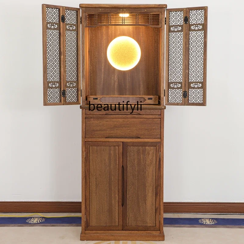 

Solid Wood Buddha Niche Clothes Closet Altar with Door Altar God of Wealth Cabinet Shrine Simple Worship Cabinet