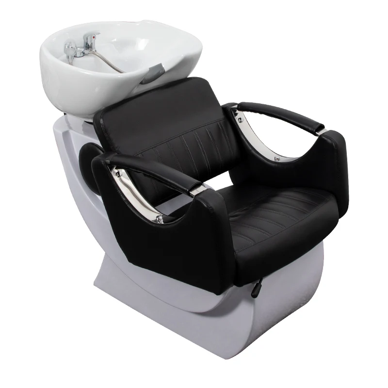 Barber Shop Recliner Shampoo Chair Hair Wash Ergonomics Comfort Hairdressing Shampoo Chair Luxury Massageador Furniture QF50SC