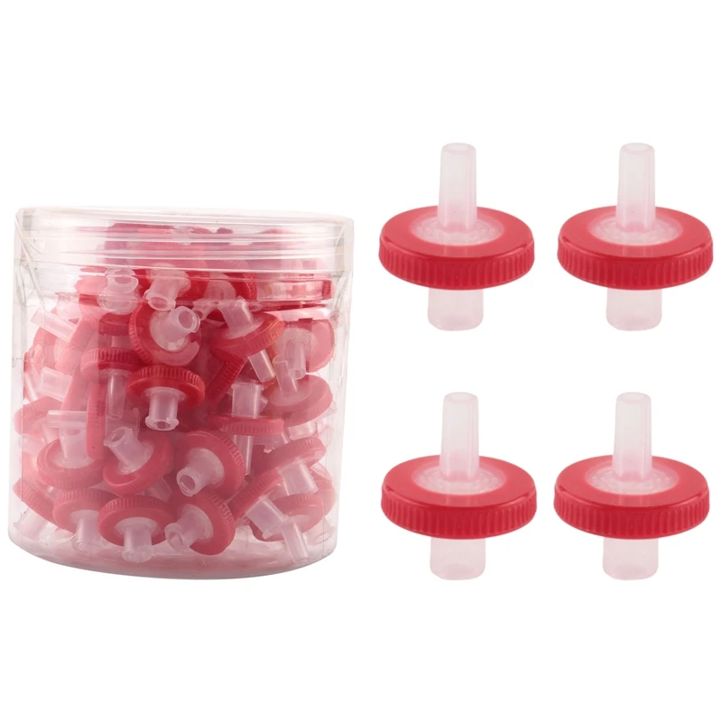 

100 Pack Syringe Filter PTFE Hydrophobic 13Mm Pore Size Filtration Non-Sterile Syringe Lab Filters