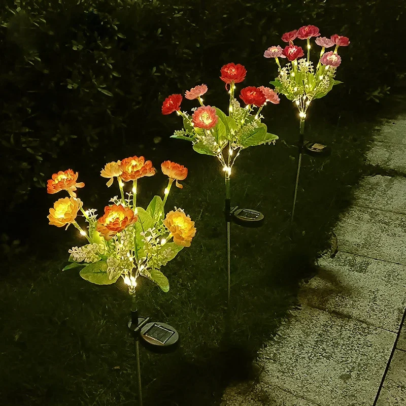 Solar lights garden light solar decoration light solar spot light 7 heads orchid rose waterproof outdoor