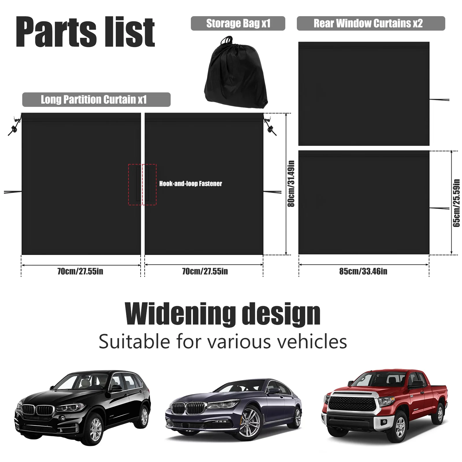 Car Window Curtains Universal Sun Shades - Blackout Auto Privacy Screens