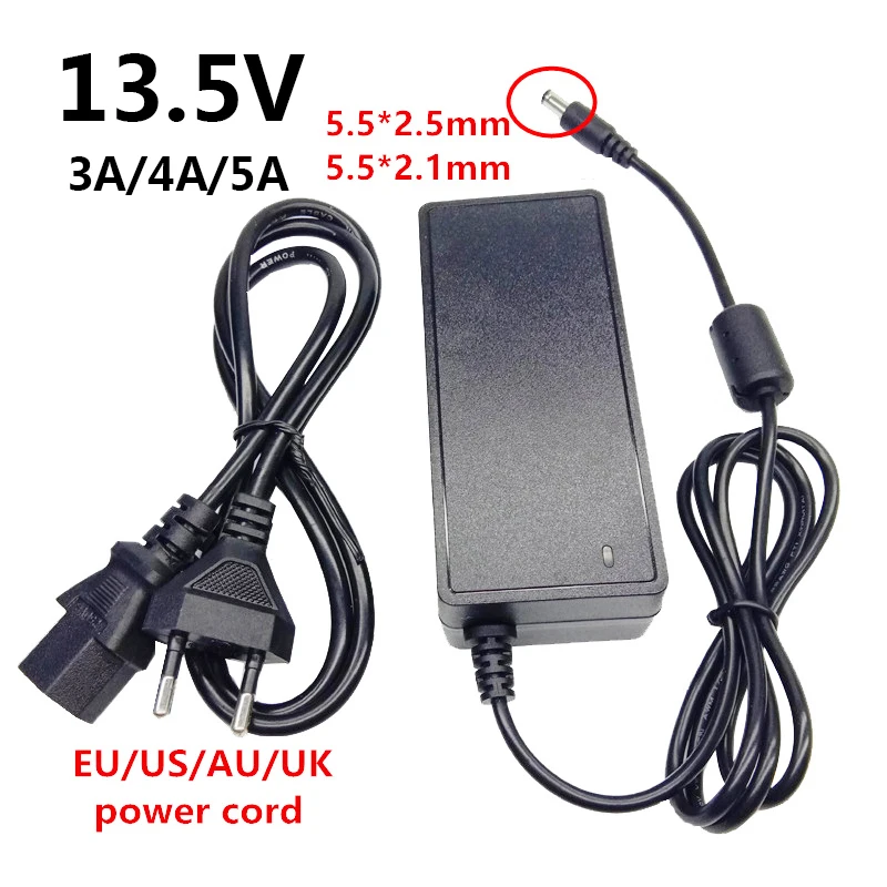 Universal 13.5V Power Supply Adapter with Multiple Plug Options