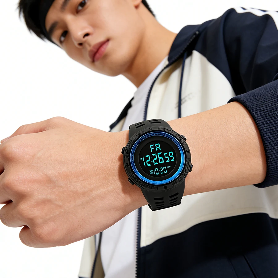 Men's Watch Sports Digital Watches for Man Big Dial Luminous Waterproof Alarm Clock Multifunction Military Electronic Wristwatch - 6