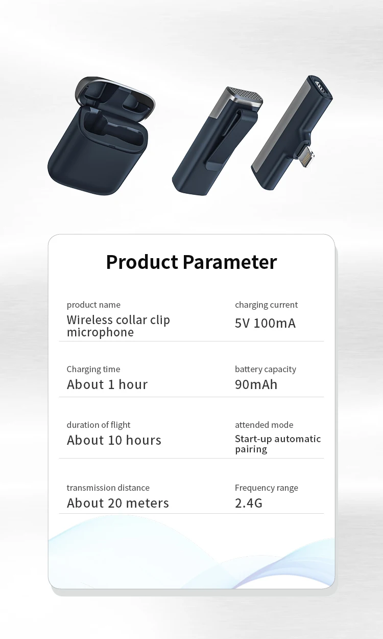 Wireless Lavalier Microphone Video Recording Plug-and-Play Mic Audio and Portable Charging Box For iPhone and Android Phone