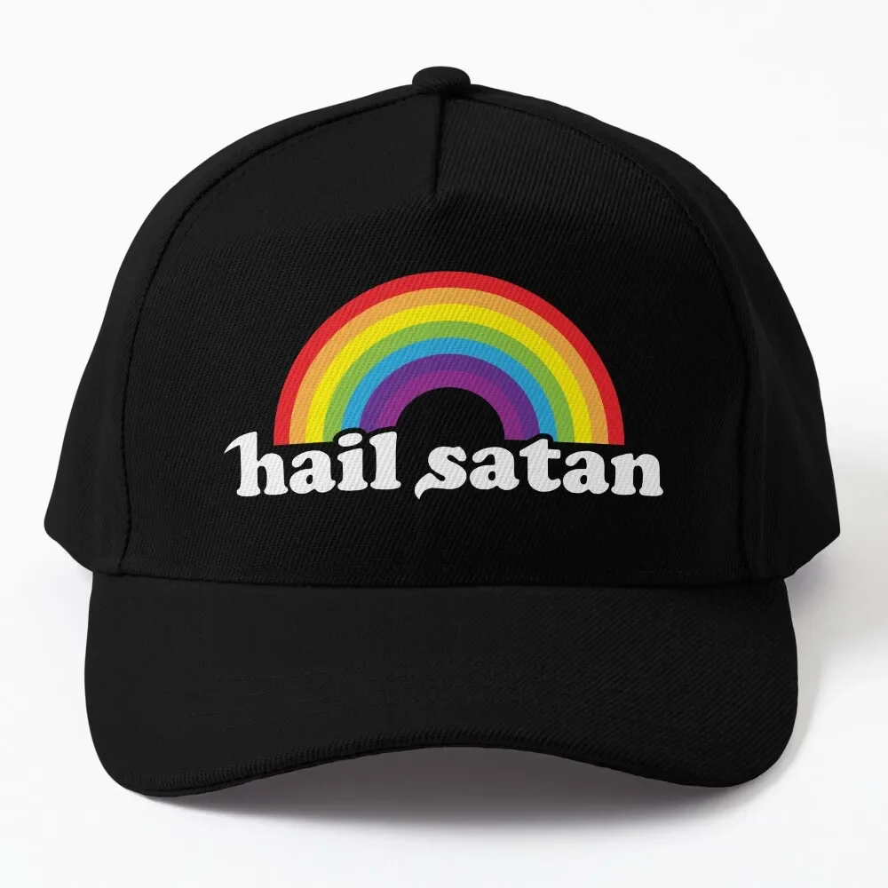 

Hail Satan Rainbow Baseball Cap Ball Cap Fashion Beach Luxury Cap New In The Hat Golf Men Women's