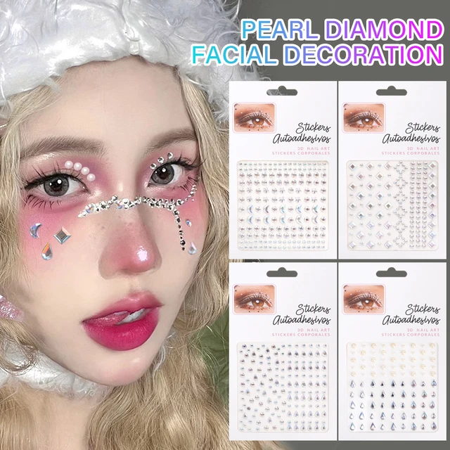 Pearl Eye Makeup Tattoo Stickers Stage Party Water Drops Flash Diamond  Tattoos Face Decoration Acrylic Face Jewels Eyes Stickers - Temporary  Tattoos - AliExpress
