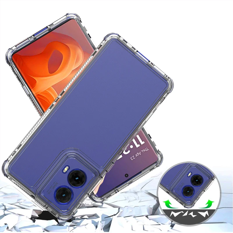 Phone Case Transparent acrylic 3-in-1 For Moto G85 5G/Moto S50 Neo G35 G34 5G Drop-proof shock-proof Effective Protection
