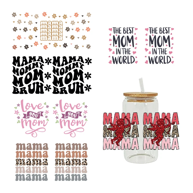 UV DTF Transfer Sticker for 16oz Libbey Glasses Wraps Bottles Cup Can DIY Waterproof Decals