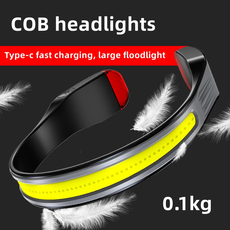 

COB floodlight headlight strong light LED headlight rechargeable headband neck light outdoor camping night running light