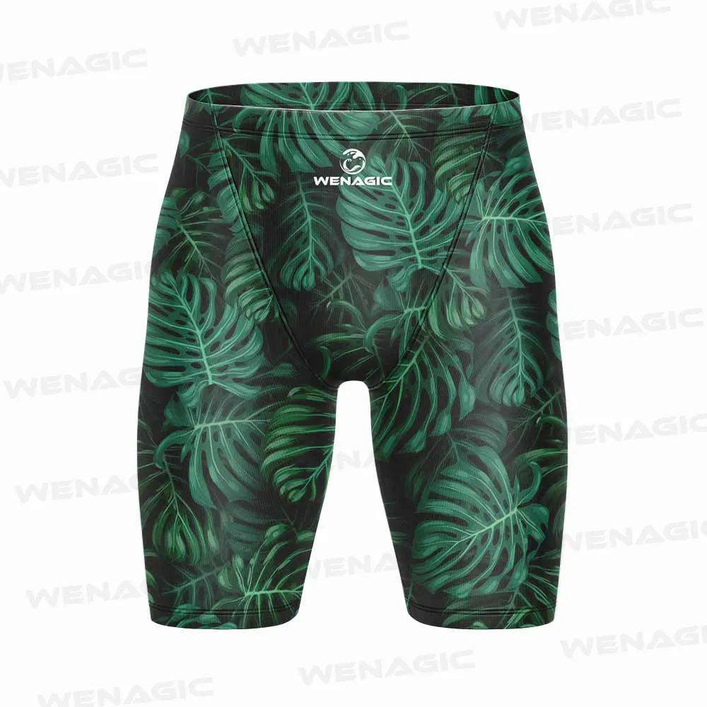 Surf Shorts New Professional Men Race Swim Trunks Quick Dry Swimwear Training Flowers Print Beach Tight Swimsuit Jammer