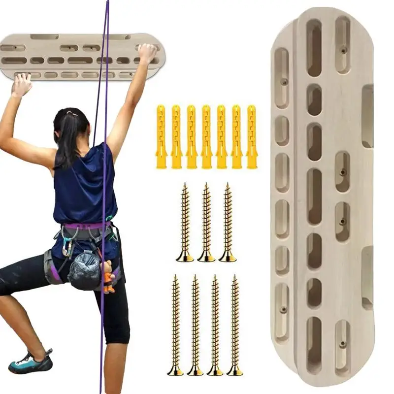

Hang Boards For Climbing Training Wooden Hang Board Lightweight Multifunctional Forearm Exerciser Easy Installation Hand Grip